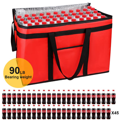 Extra Large XXXL Insulated Delivery Bag Cooler Bags Keep Food Warm Catering Therma for Doordash Shopper Hot Warming RED Pizza