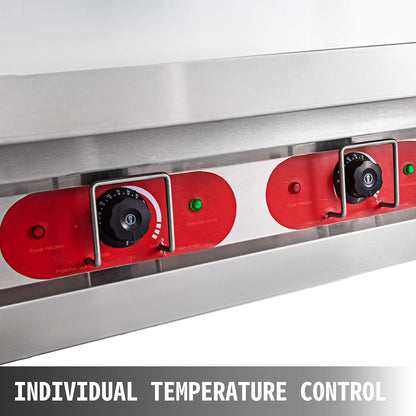 Steam Table Food Warmer 4 Pot Steam Table Food Warmer 18 Quart/Pan with Lids with 7 Inch Cutting Board Commercial Electric Food Warmer Bain Marie Buffet Steam Serving Counter 110V 2000W