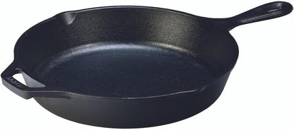 10.25 Inch Cast Iron Pre-Seasoned Skillet – Signature Teardrop Handle - Use in the Oven, on the Stove, on the Grill, or over a Campfire, Black
