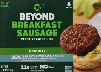 Beyond Breakfast Sausage Plant-Based Patties Box,6 Pack,7.4 Oz