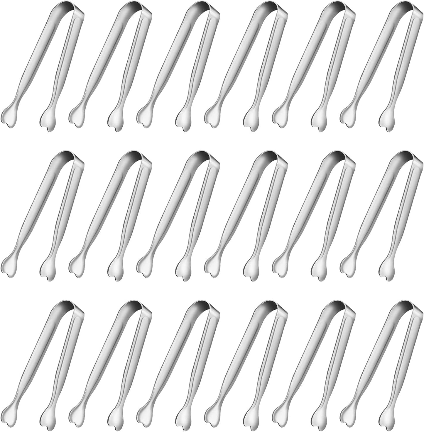 Mini Serving Tongs,  18-Packs Stainless Steel, 4.3Inch, Kitchen / Appetizers Tongs for Coffee Bar, Tea / Desserts Party, Sugar and Ice Bucket