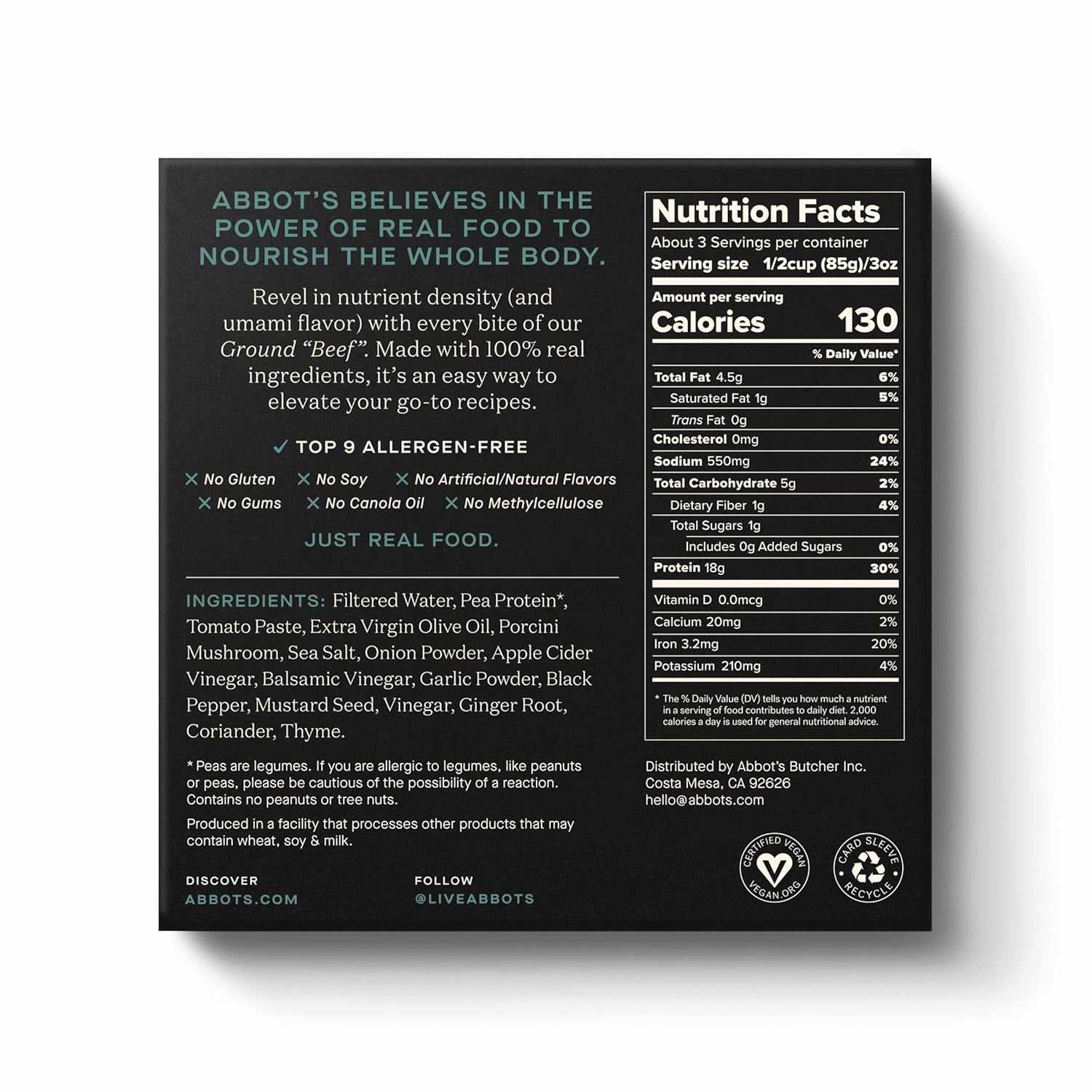 Abbot'S Plant-Based Ground "Beef", 10 Ounces