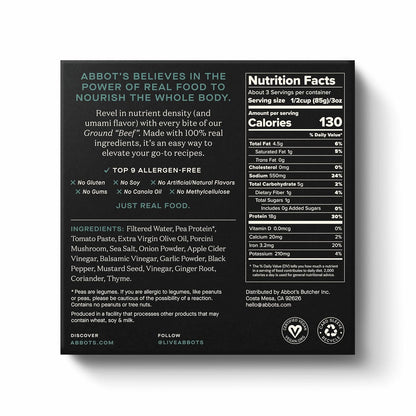 Abbot'S Plant-Based Ground "Beef", 10 Ounces
