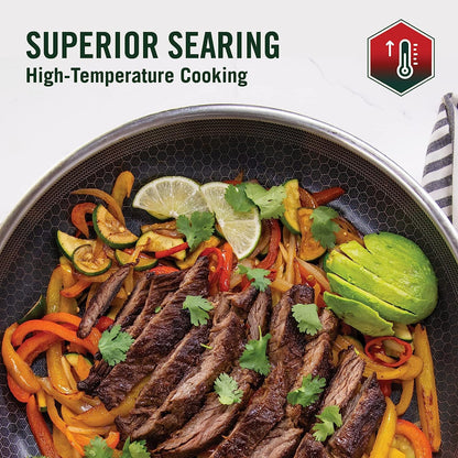 Hybrid Nonstick Frying Pan, 10-Inch, Stay-Cool Handle, Dishwasher and Oven-Safe, Induction Ready, Compatible with All Cooktops