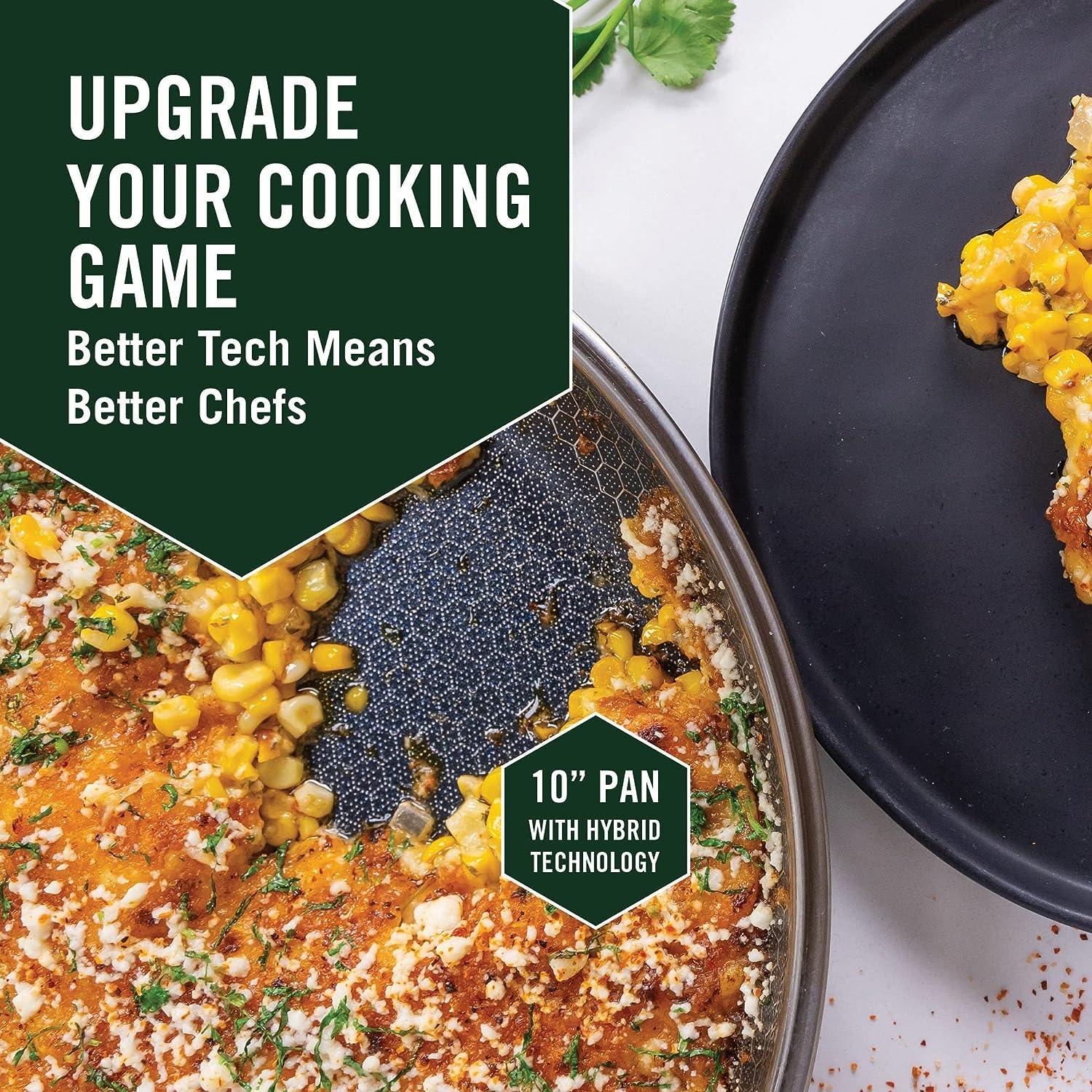 Hybrid Nonstick Frying Pan, 10-Inch, Stay-Cool Handle, Dishwasher and Oven-Safe, Induction Ready, Compatible with All Cooktops