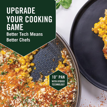 Hybrid Nonstick Frying Pan, 10-Inch, Stay-Cool Handle, Dishwasher and Oven-Safe, Induction Ready, Compatible with All Cooktops