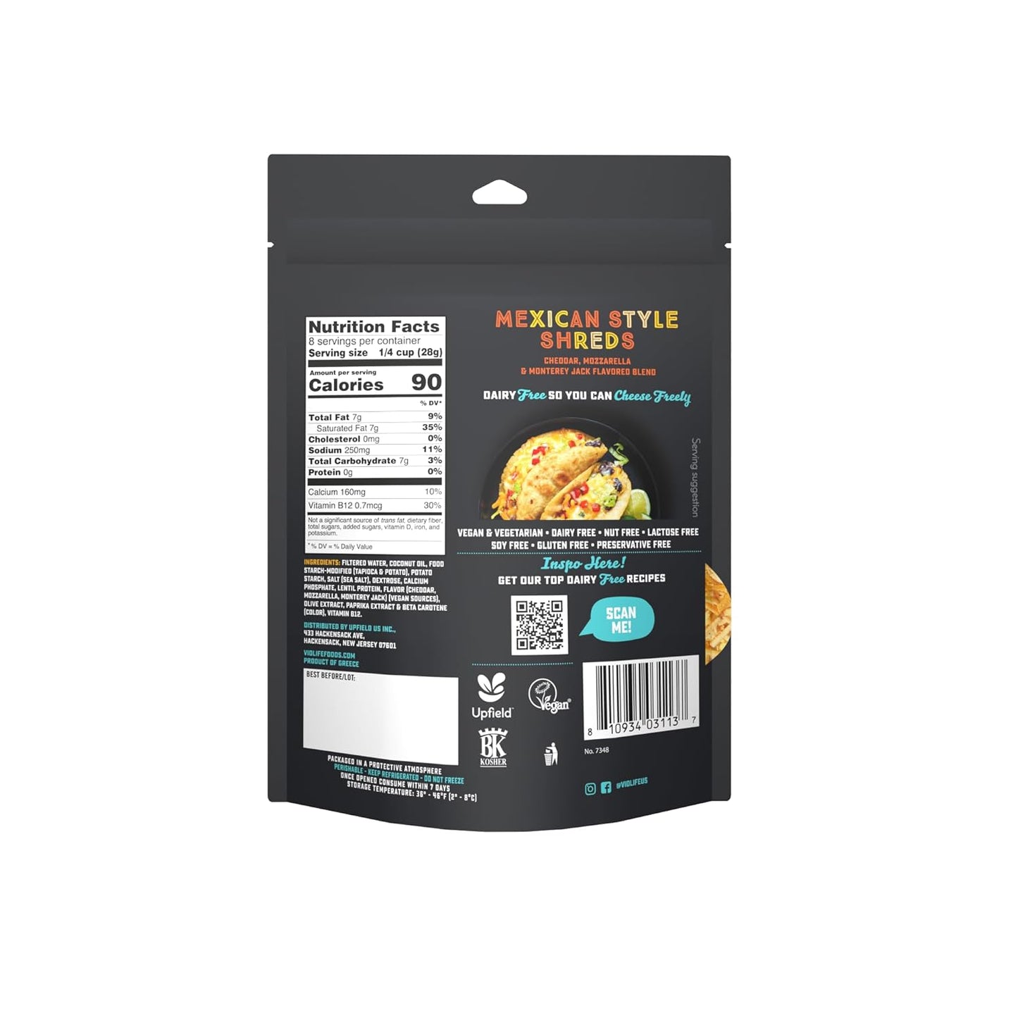 Violife Just like Mexican Shreds, Vegan, 8 Oz Bag