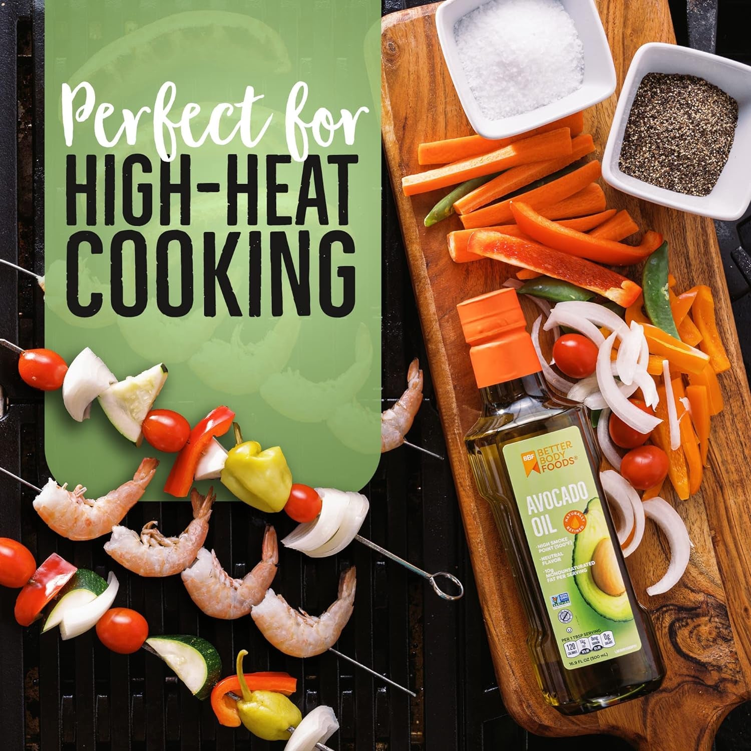 Refined Non-Gmo Cooking Oil, Kosher, Keto and Paleo Diet Friendly, for High-Heat Cooking, 100% Pure Avocado Oil, 1 Liter, 33.8 Fl Oz