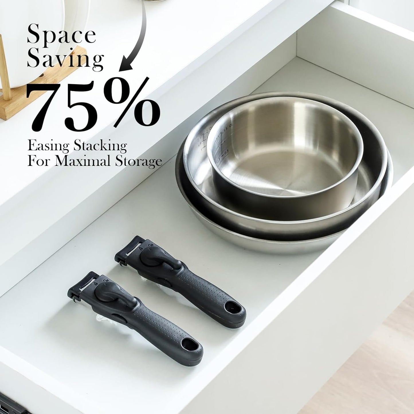 ROYDX Pots and Pans Set, 20 Piece Stainless Steel Kitchen Removable Handle Cookware Set, Frying Saucepans with Lid, Stay-Cool Handles for All Stoves, Dishwasher and Oven Safe, Camping