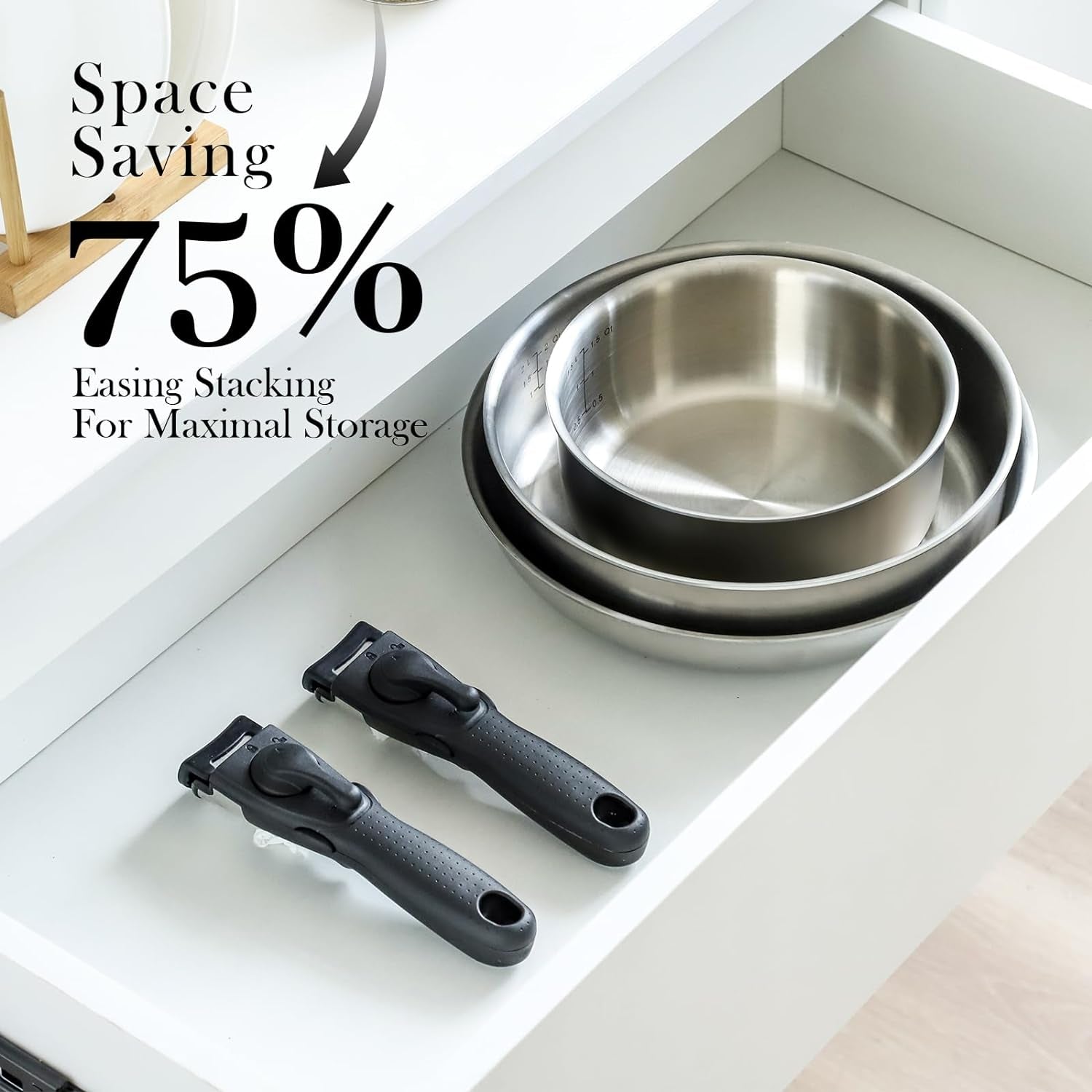 ROYDX Pots and Pans Set, 20 Piece Stainless Steel Kitchen Removable Handle Cookware Set, Frying Saucepans with Lid, Stay-Cool Handles for All Stoves, Dishwasher and Oven Safe, Camping