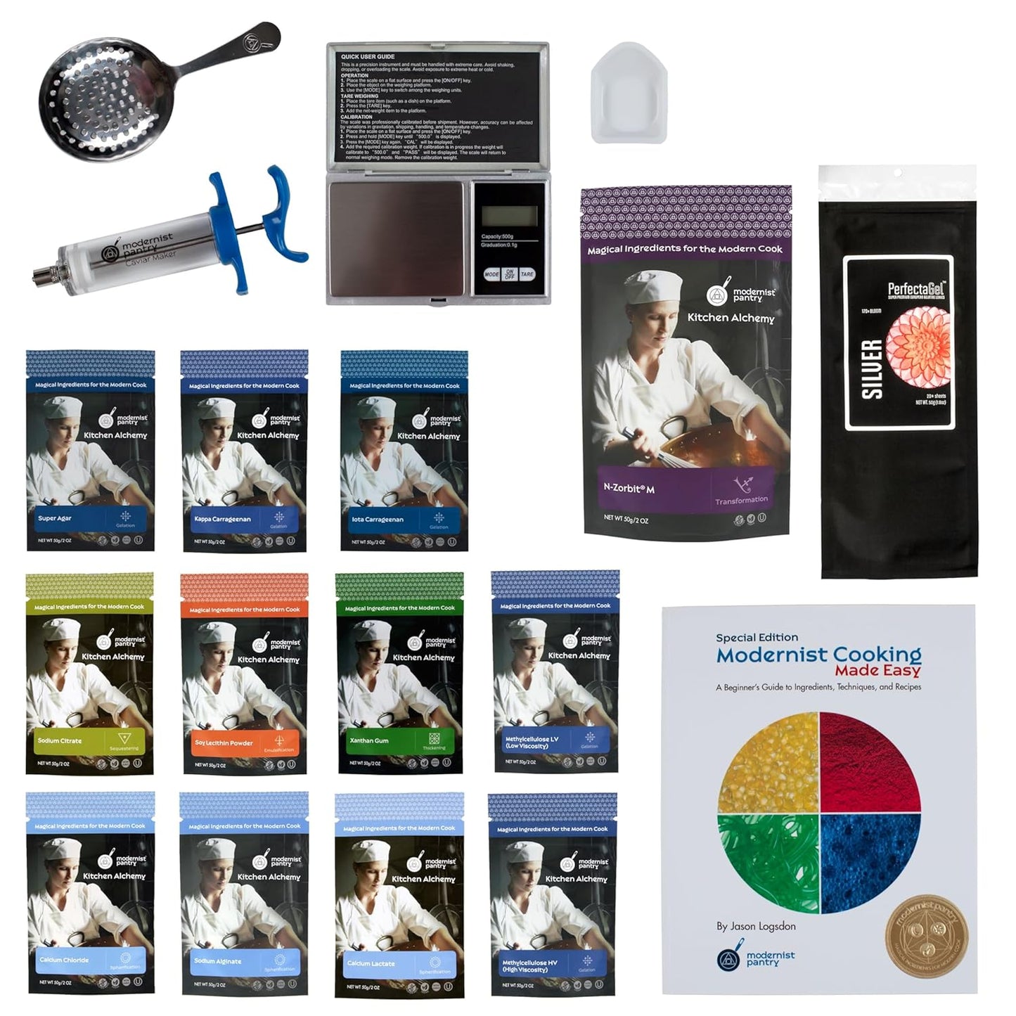 PREMIUM Molecular Gastronomy "Made Easy" Starter Kit ⊘ Non-Gmo Gluten-Free OU Kosher Certified Ingredients