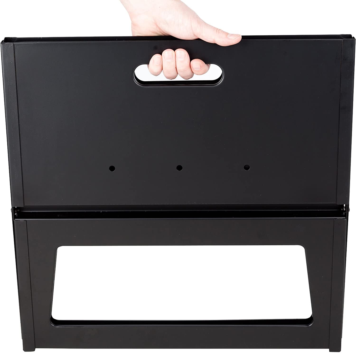 60508 Notebook BBQ Grill 3.5Mm Cooking Bars Instant Foldable & Easy Portability for Outdoor Barbecues Camping Traveling Picnics Garden Beach Party - Black