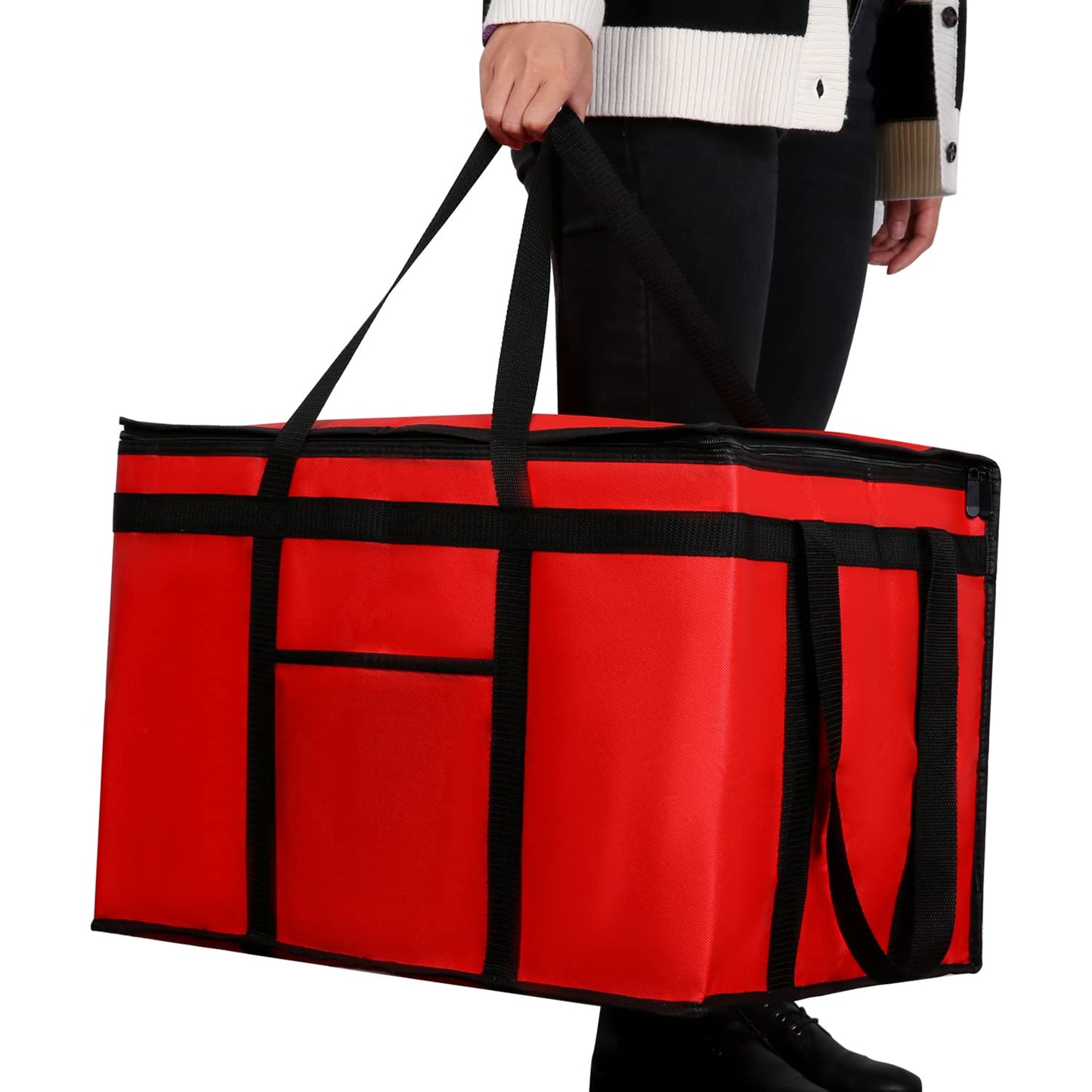Extra Large XXXL Insulated Delivery Bag Cooler Bags Keep Food Warm Catering Therma for Doordash Shopper Hot Warming RED Pizza