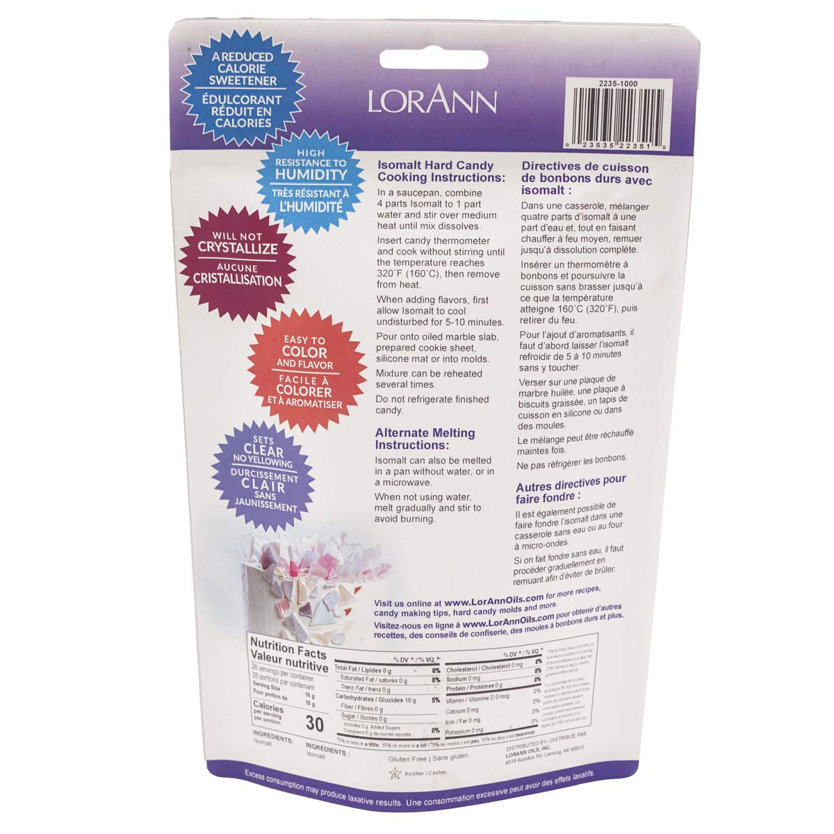 Isomalt Sugar Substitute (Granular) - Sugar Substitute for Baking, 1 Lb - Isomalt Ready to Use - Clear & Non-Crystallizing, Formulated for Decorative Accents & Sugar Art - 1 Lb Bag