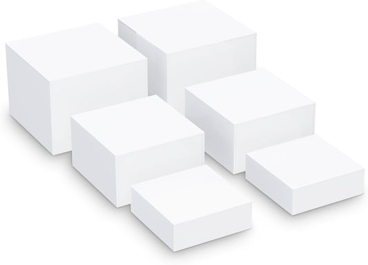 Buffet Risers, Food Risers for Buffet Table, Display Stand Shelf for Catering Collectibles, Acrylic Cube Display Nesting Risers with Hollow Bottoms 6PCS 6''X7''X8''
