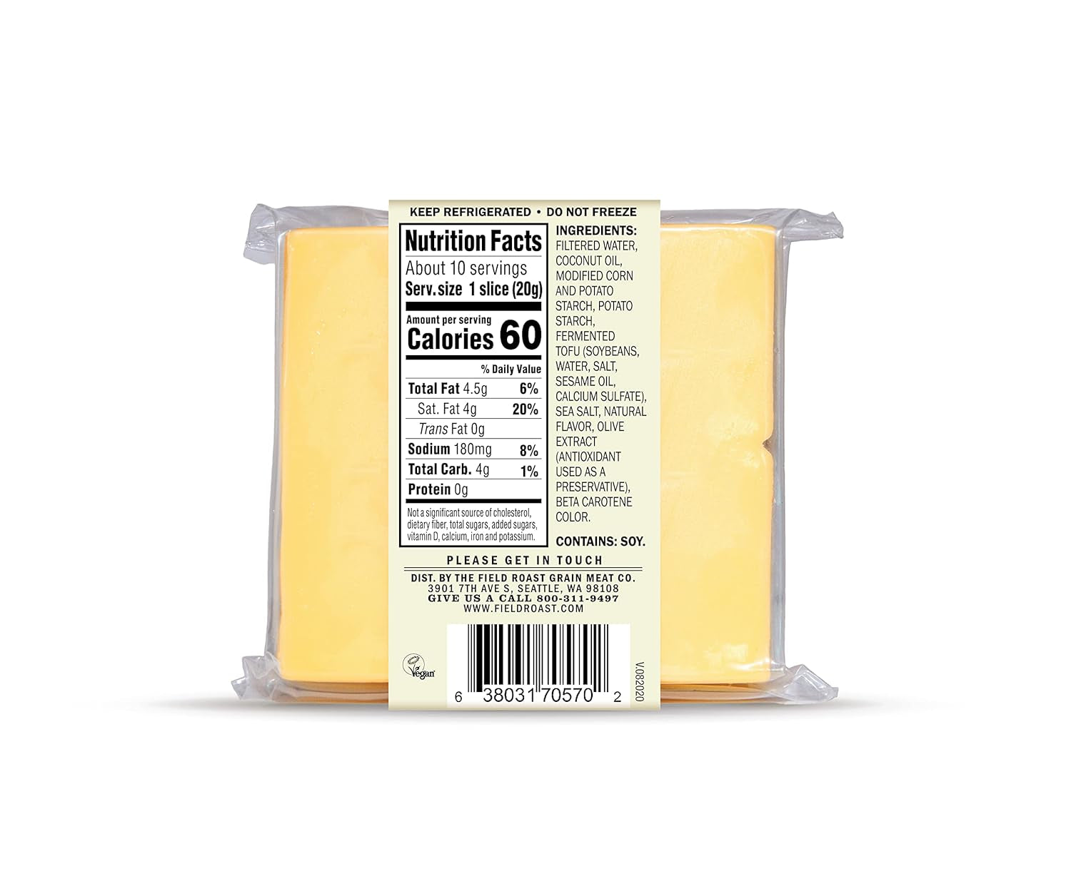 , Chao Vegan Slices Creamy Original, 7 Oz