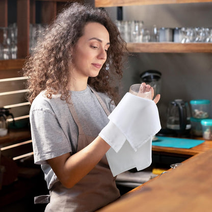 [24 Pack, White] Cloth Napkins 17X17 Inches, 100% Polyester Dinner Napkins with Hemmed Edges, Washable Napkins Ideal for Parties, Weddings and Dinners