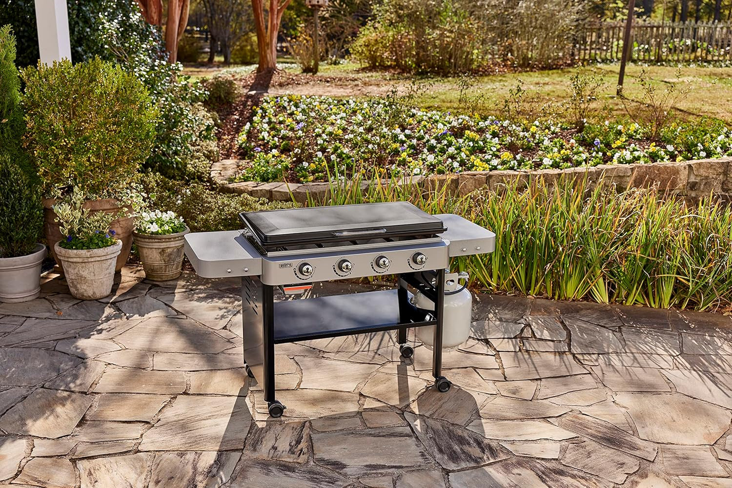 36" Gas Griddle, 4 Burner, Black