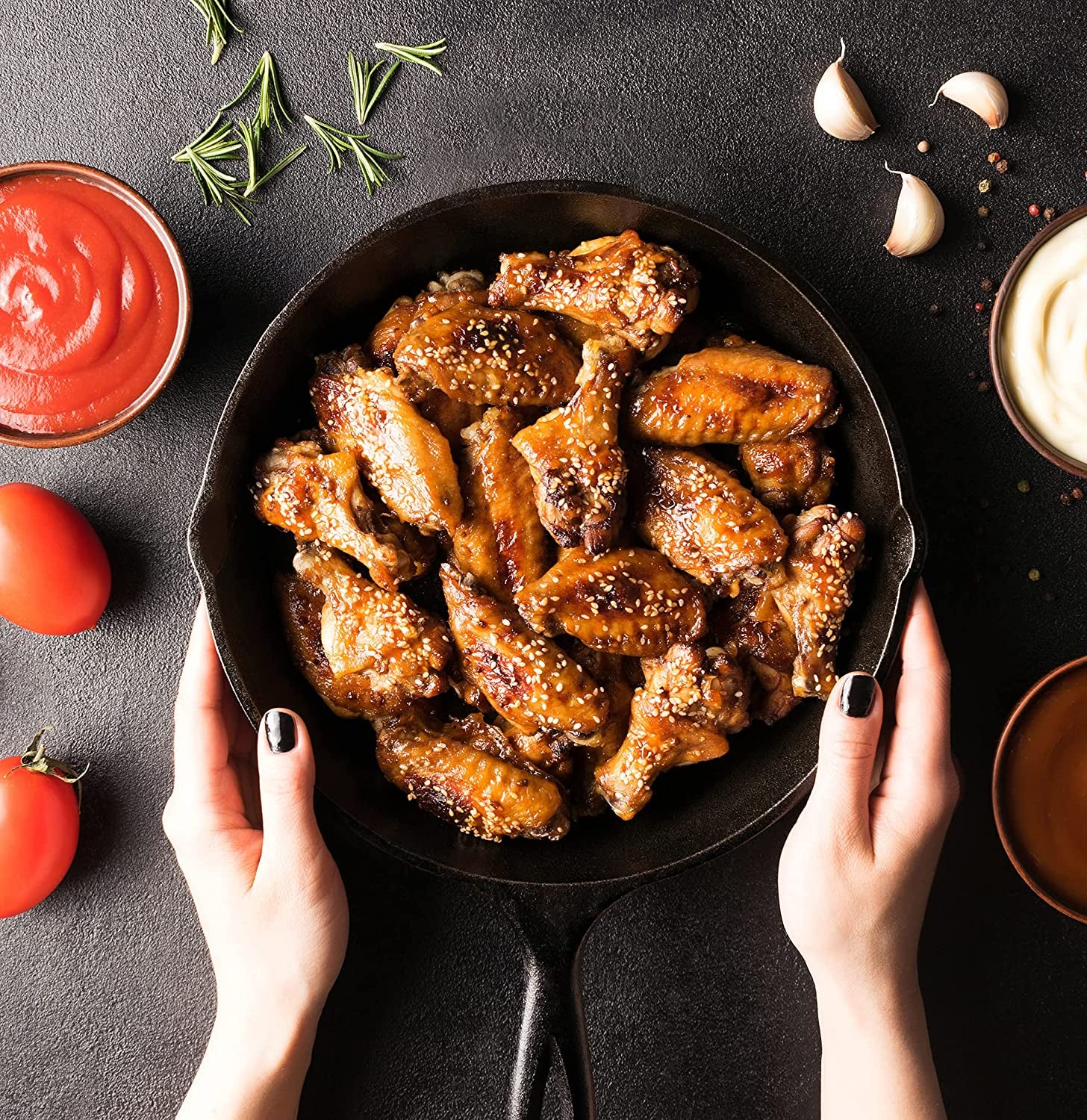 Pre Seasoned Cast Iron Skillet 3 Piece, Cast Iron Grill Pan, Frying Pans, Saute Fry Pan, Cast Iron Set (Black)