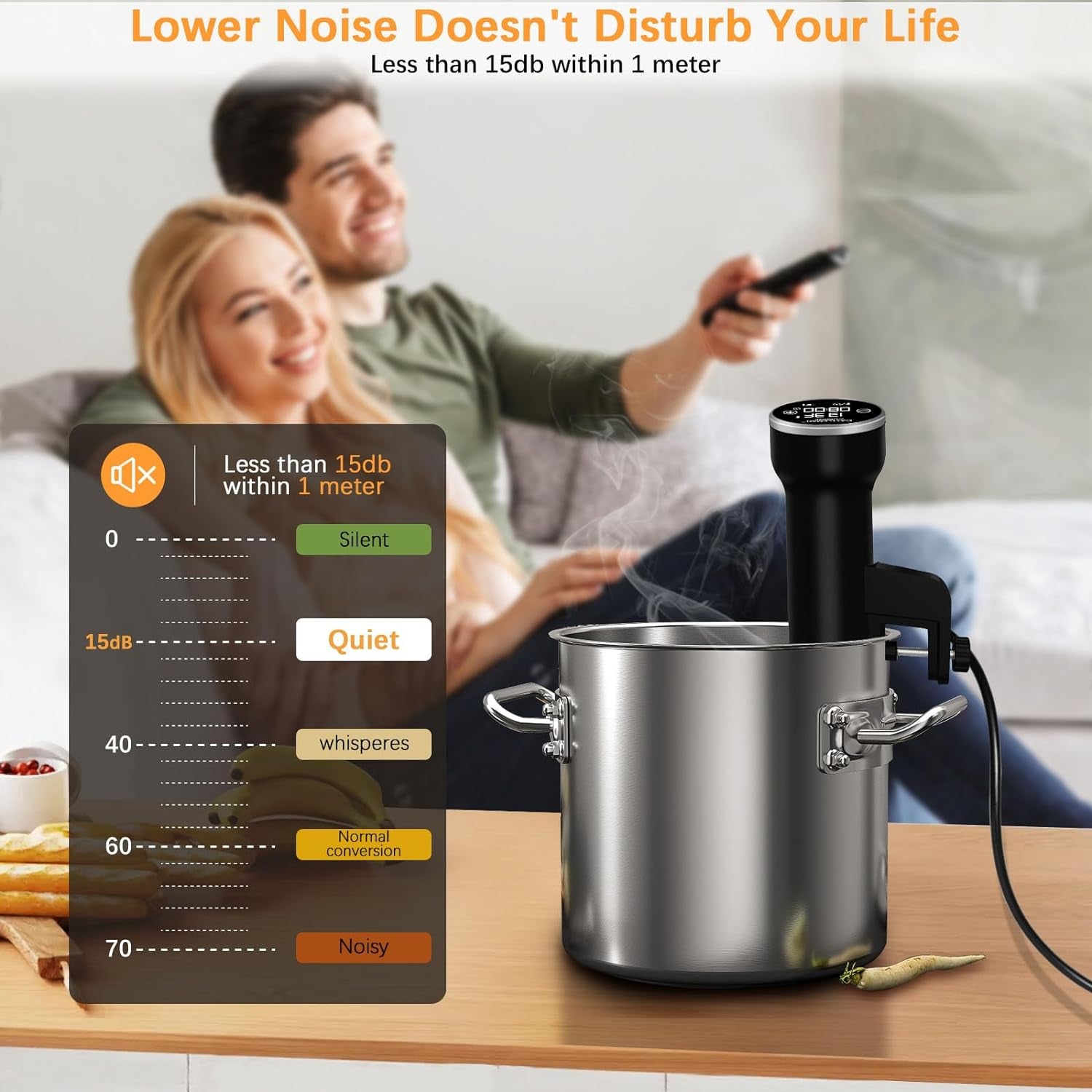 Sous Vide Machine Wi-Fi, Immersion Circulator Precise Cooker, Sous Vide Kit with 30 Vacuum Seal Bags, Vacuum Pump, Cookbook, Accurate Temperature & Timer, 1000W, IPX7 Waterproof,