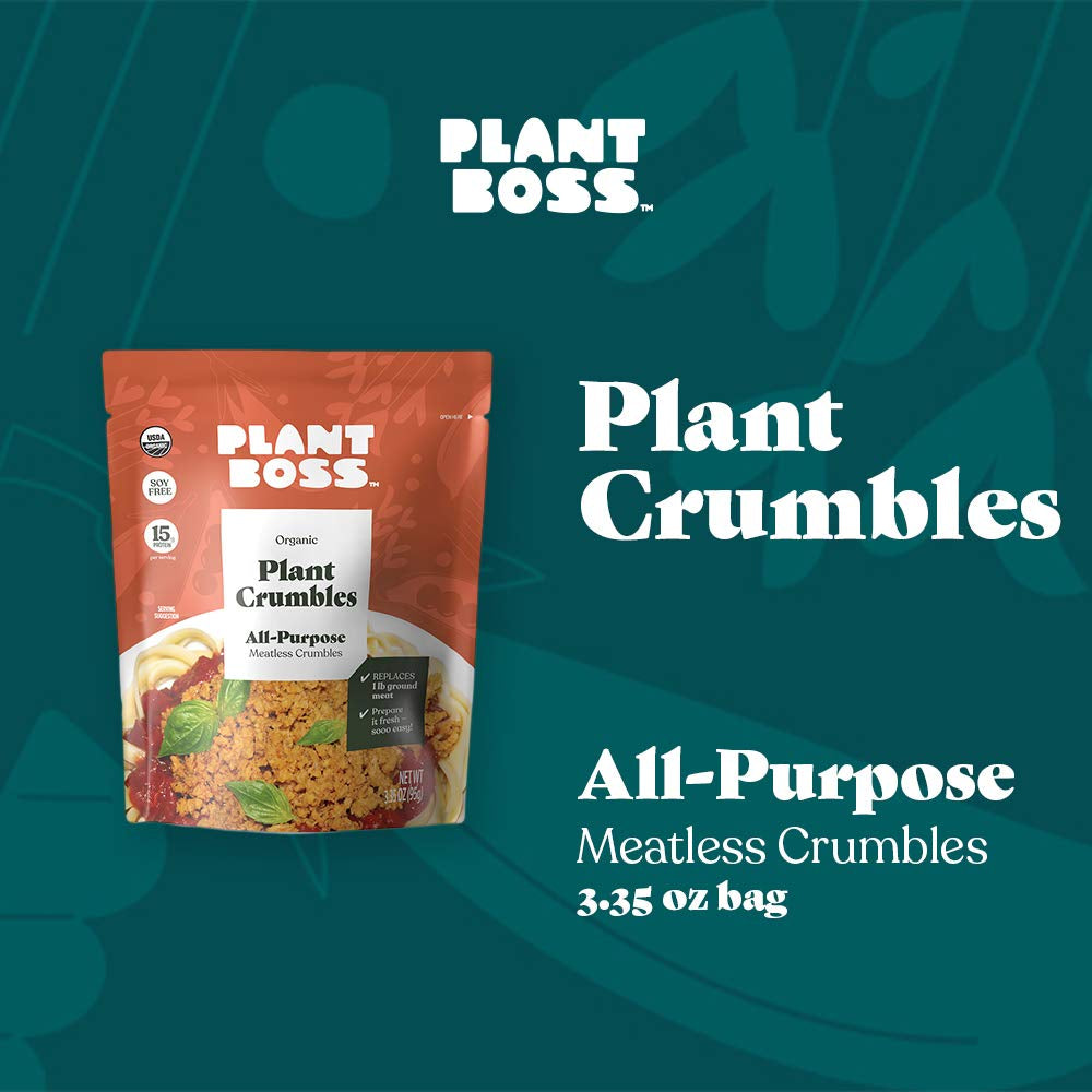 All-Purpose Plant Crumbles | Organic Meatless Crumbles | 15G Protein per Serving | Soy-Free | 3.35 Oz Bag | Pack of 6