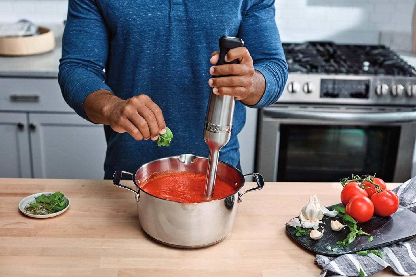 Immersion Blender, Stainless Steel, 18 Inches