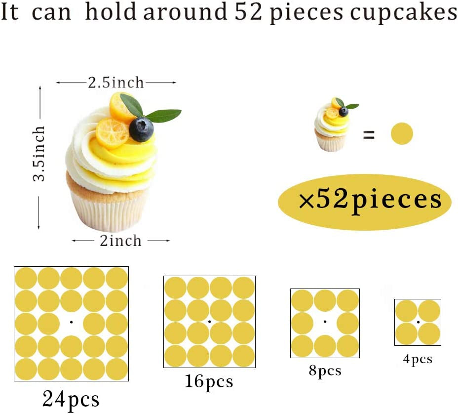 4 Tier Cupcake Stand Acrylic Tower Display with LED Light Premium Holder Dessert Tree Tower for Birthday Cady Bar Décor Weddings, Parties Events (Yellow Light)