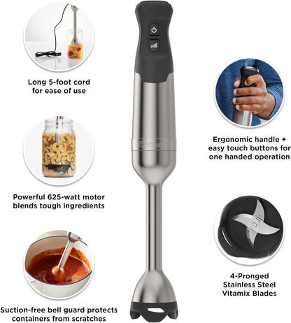 Immersion Blender, Stainless Steel, 18 Inches