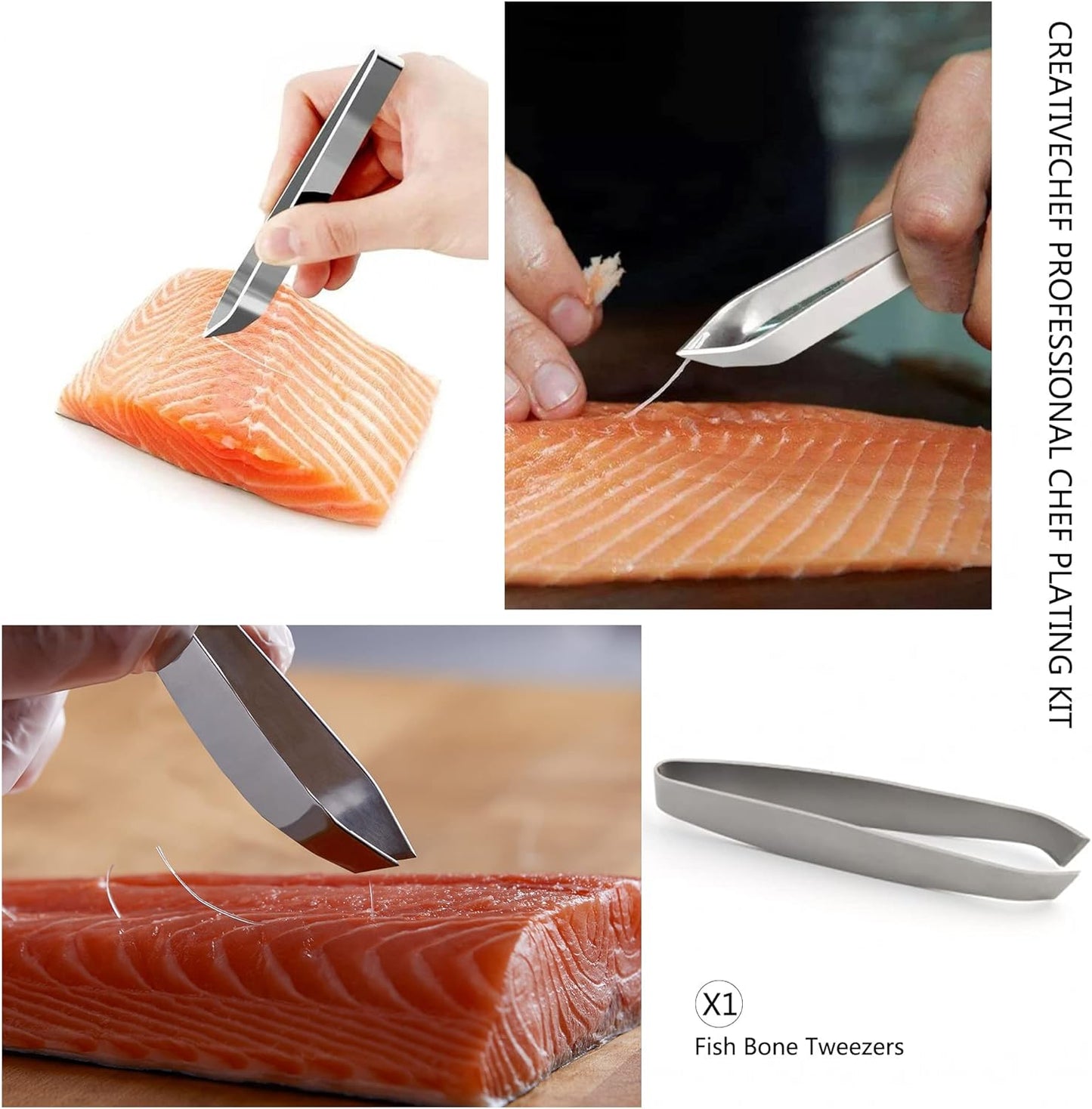 10 PCS Plating Tools Culinary Set Contains Kitchen Tweezers Spatula Sauce Plating Spoon（Black）