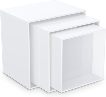 Buffet Risers, Food Risers for Buffet Table, Display Stand Shelf for Catering Collectibles, Acrylic Cube Display Nesting Risers with Hollow Bottoms 6PCS 6''X7''X8''