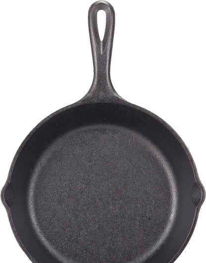 10.25 Inch Cast Iron Pre-Seasoned Skillet – Signature Teardrop Handle - Use in the Oven, on the Stove, on the Grill, or over a Campfire, Black