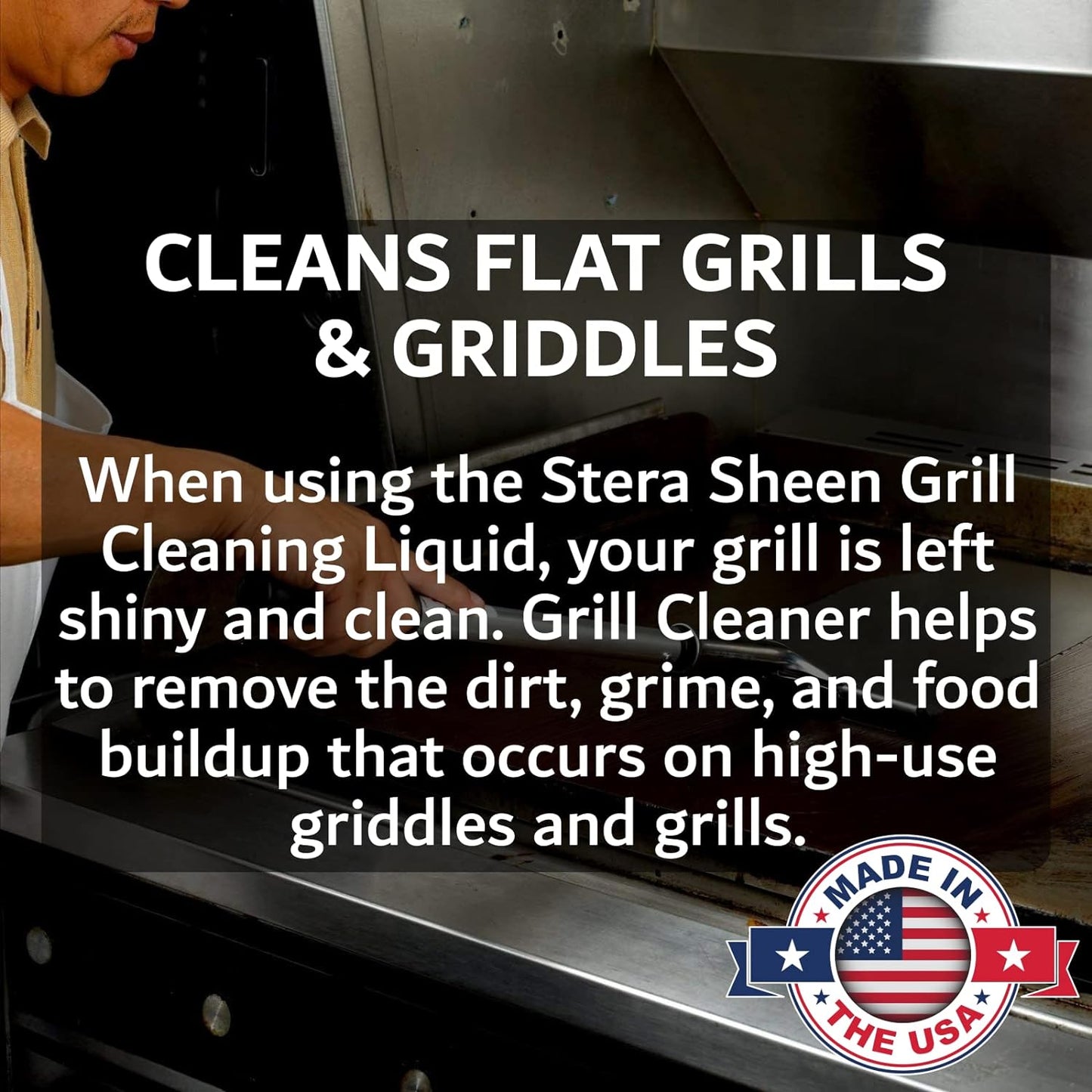 Griddle & Hi-Temp Flat Grill Surface Cleaner Combo Kit, 4-Pack Stera Sheen Griddle Cleaner W/Griddle Scraper & Pumice Stone, Removes Tough Grease, Food-Safe, Griddle & Flat Top Grill Accessories Kit