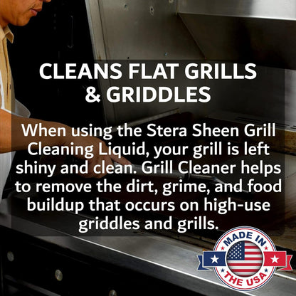 Griddle & Hi-Temp Flat Grill Surface Cleaner Combo Kit, 4-Pack Stera Sheen Griddle Cleaner W/Griddle Scraper & Pumice Stone, Removes Tough Grease, Food-Safe, Griddle & Flat Top Grill Accessories Kit