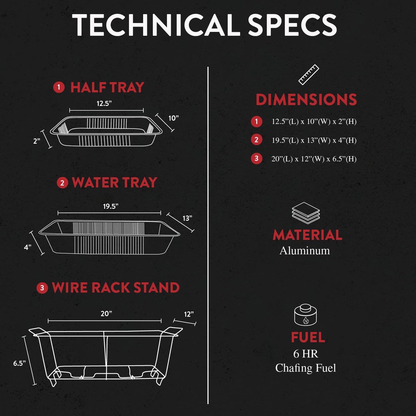 Full Size 33-Pcs Disposable Chaffing Buffet With-Covers, Utensils, 6Hr Fuel Cans – Premium Chafing Dish Set for Events, Parties, Catering
