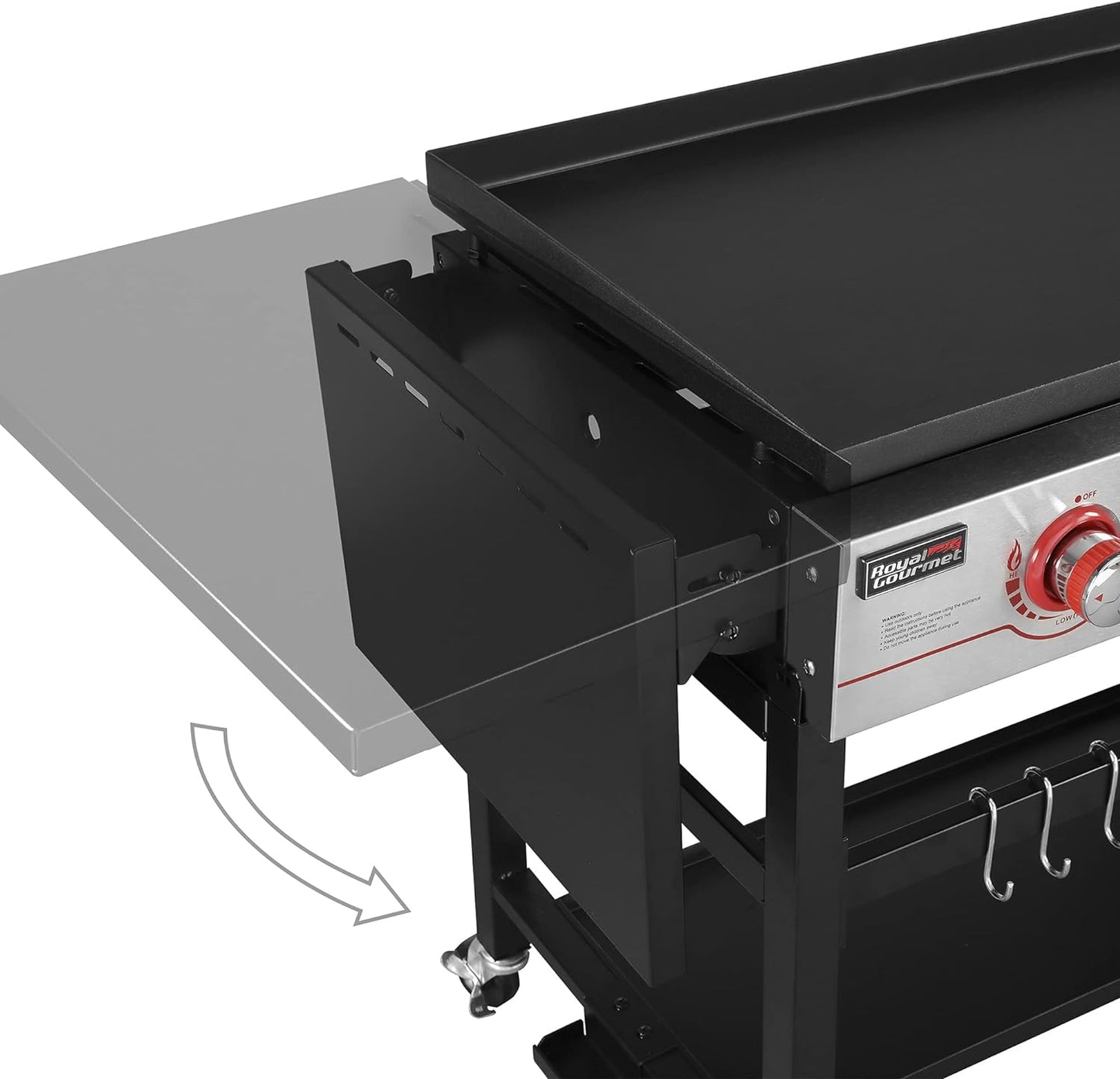 GB4000 36-Inch 4-Burner Flat Top Propane Gas Grill Griddle, for BBQ, Camping, Red