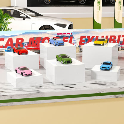 Buffet Risers, Food Risers for Buffet Table, Display Stand Shelf for Catering Collectibles, Acrylic Cube Display Nesting Risers with Hollow Bottoms 6PCS 6''X7''X8''