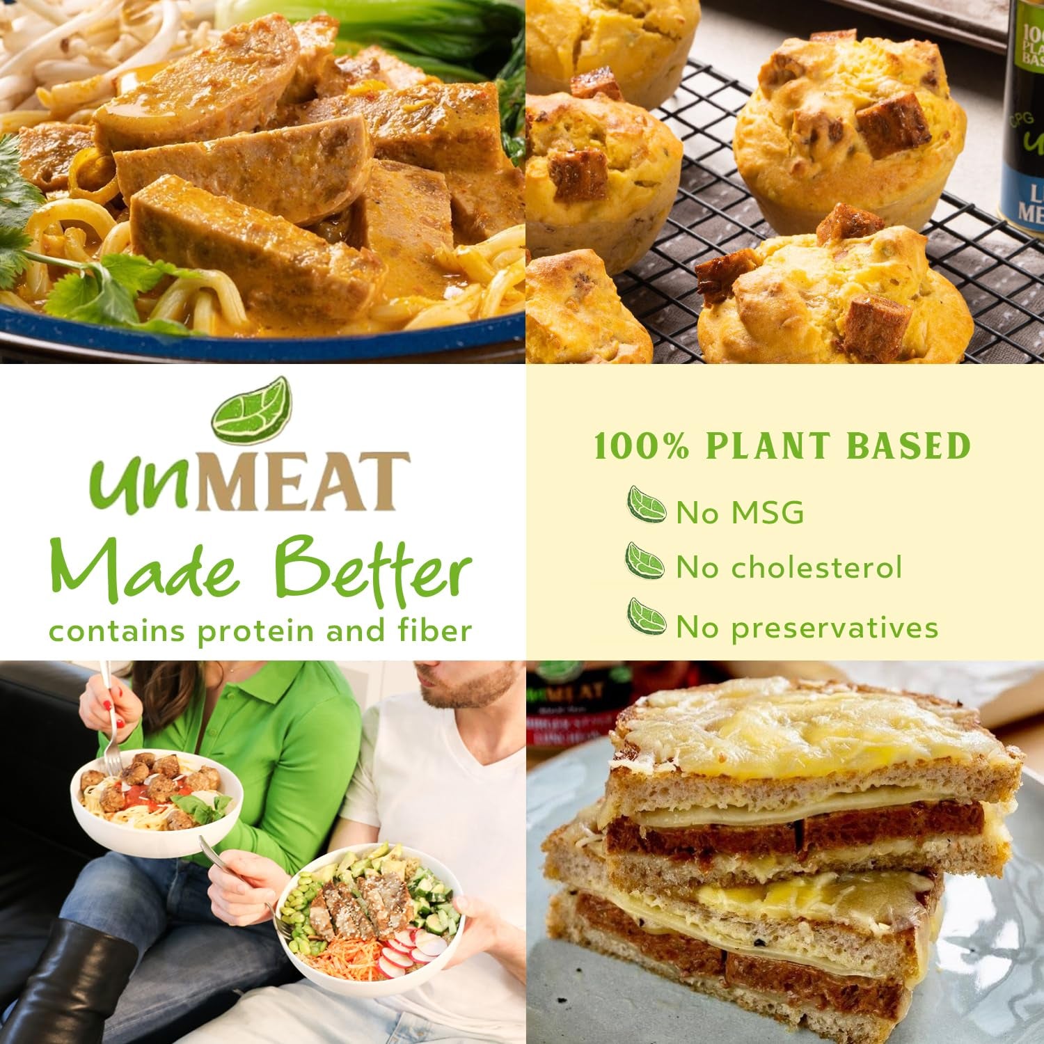 Plant Based Meat | Easy to Prepare Plant Based Protein | Vegan Meat with Less Calories, Luncheon Meat Style, 12 Pack