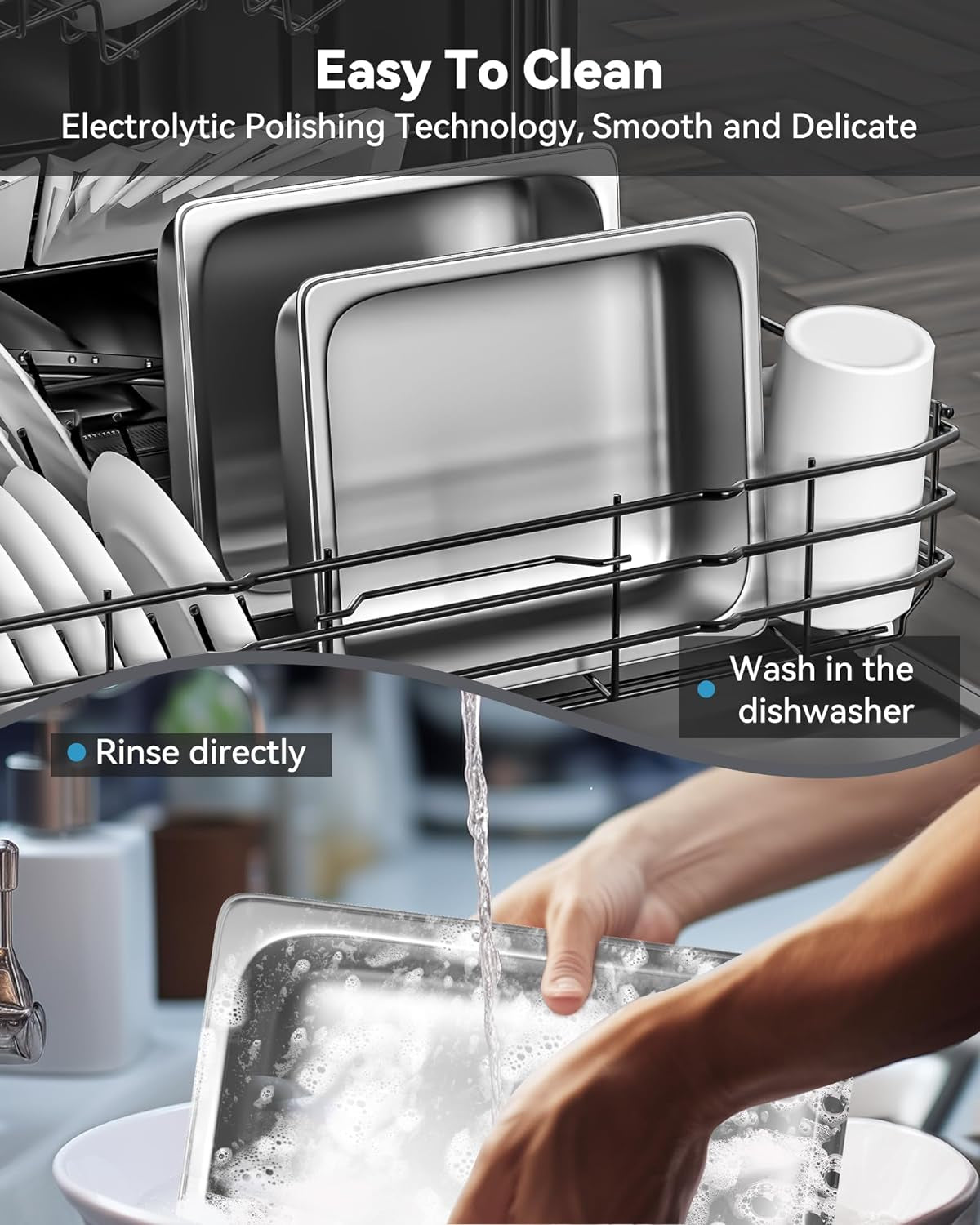 Hotel Pan 4" Deep Steam Table Pan 6 Pack 1/2 Size 12.8" L X 10.4" W Hotel Pan 22 Gauge Stainless Steel anti Jam Steam Table Pan