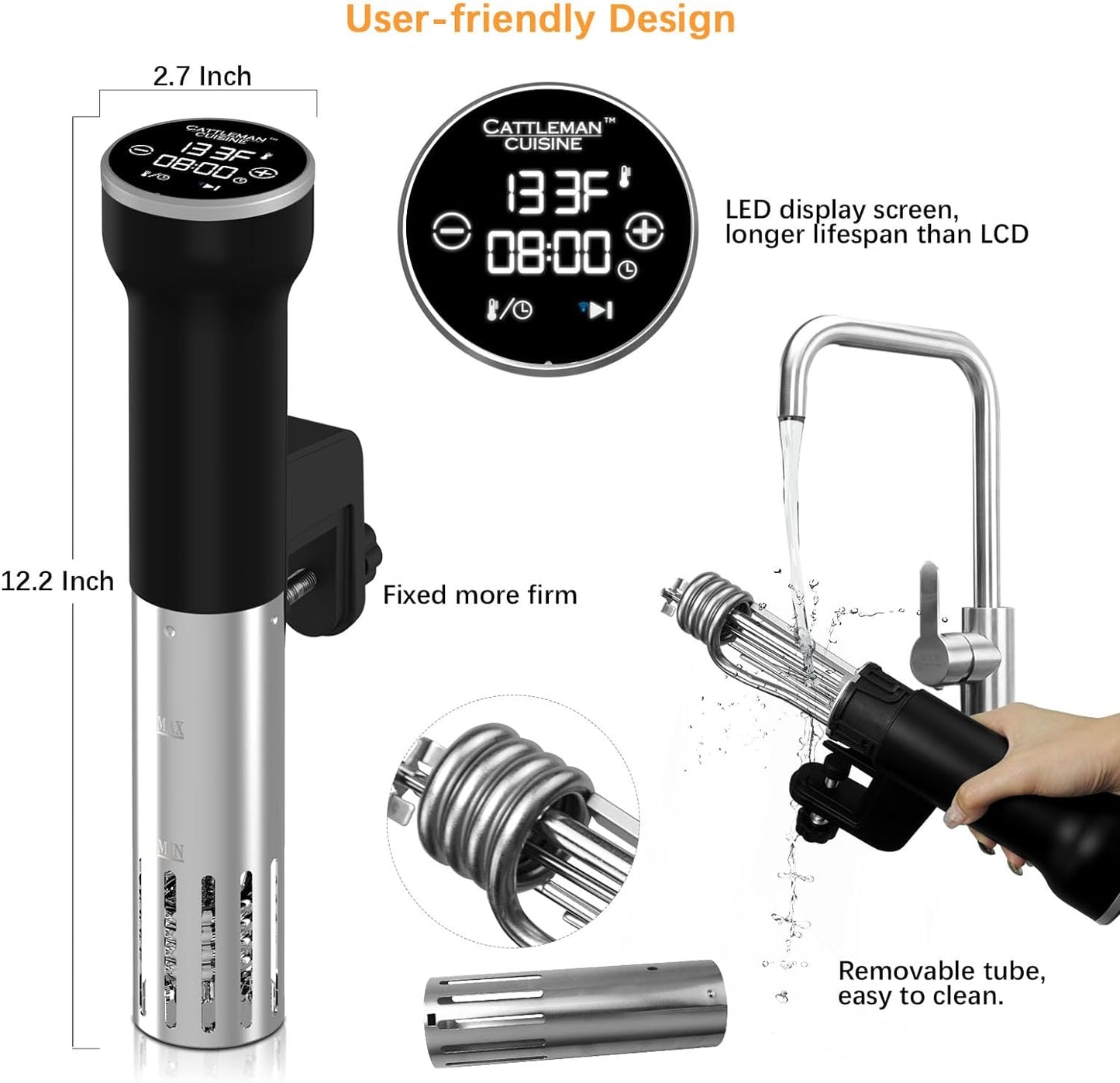 Sous Vide Machine Wi-Fi, Immersion Circulator Precise Cooker, Sous Vide Kit with 30 Vacuum Seal Bags, Vacuum Pump, Cookbook, Accurate Temperature & Timer, 1000W, IPX7 Waterproof,