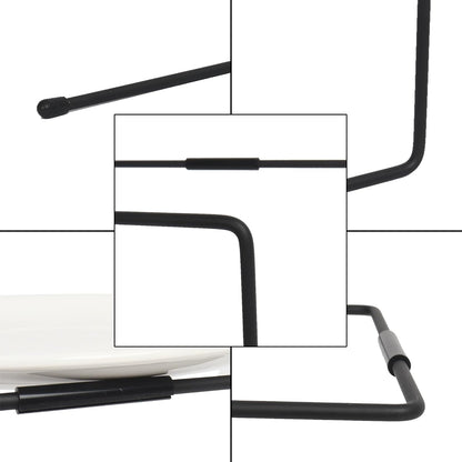 HPC DECOR 6PCS Black Metal Pizza Stands for Tables- Pizza Pan Riser Rack Holder- Food Display Riser Stands for Party Buffet Table Platter Tray- Metal Display Stands for Home, Restaurant, Catering