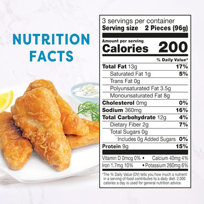 Golden Plant-Based Fishless Filets, Vegan, Frozen, 10.1 Oz.