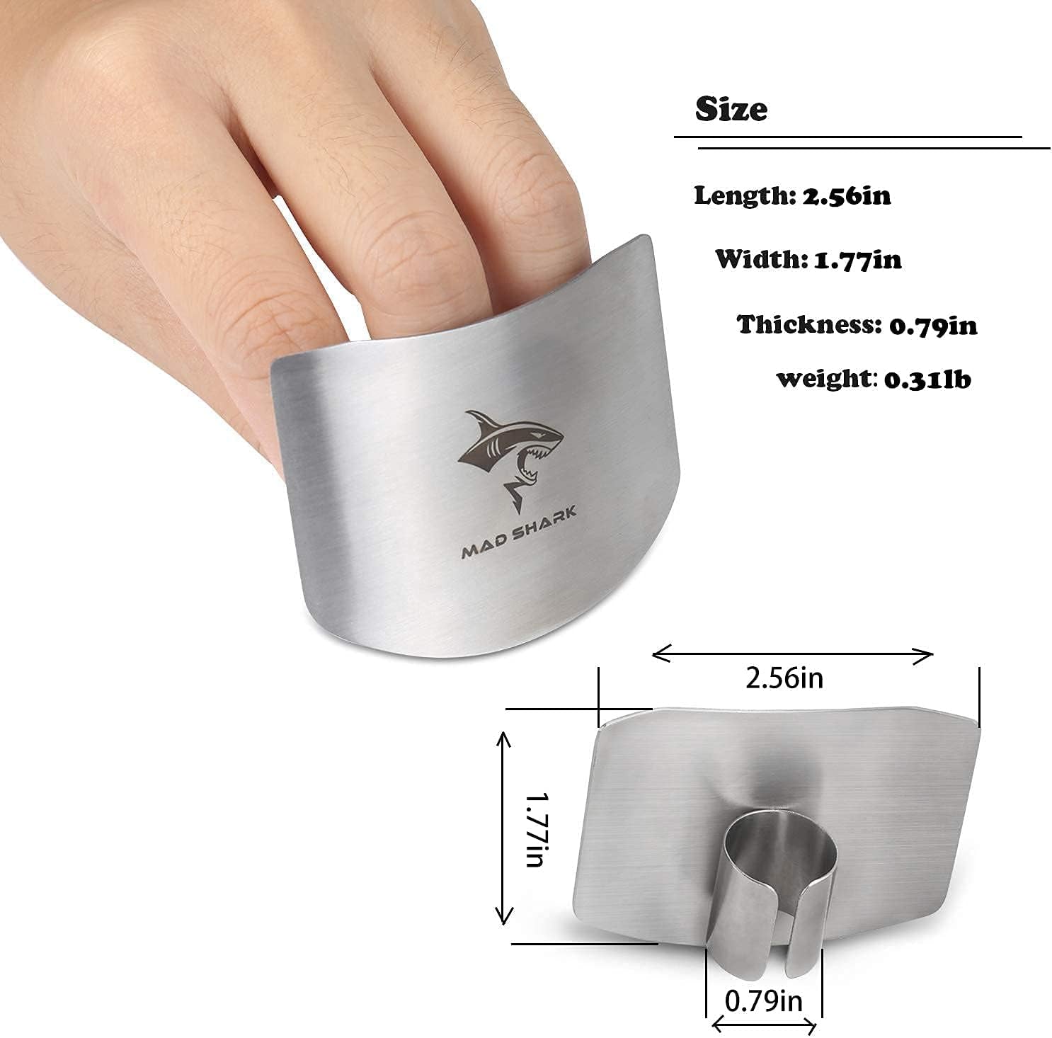 Chef Finger Guards for Cutting with Gift Box, 2Pcs Premium 304 Stainless Steel Finger Protectors for Cutting, Slicing and Chopping Vegetables, Fruits and Meat, Avoid Hurting Kitchen Tools