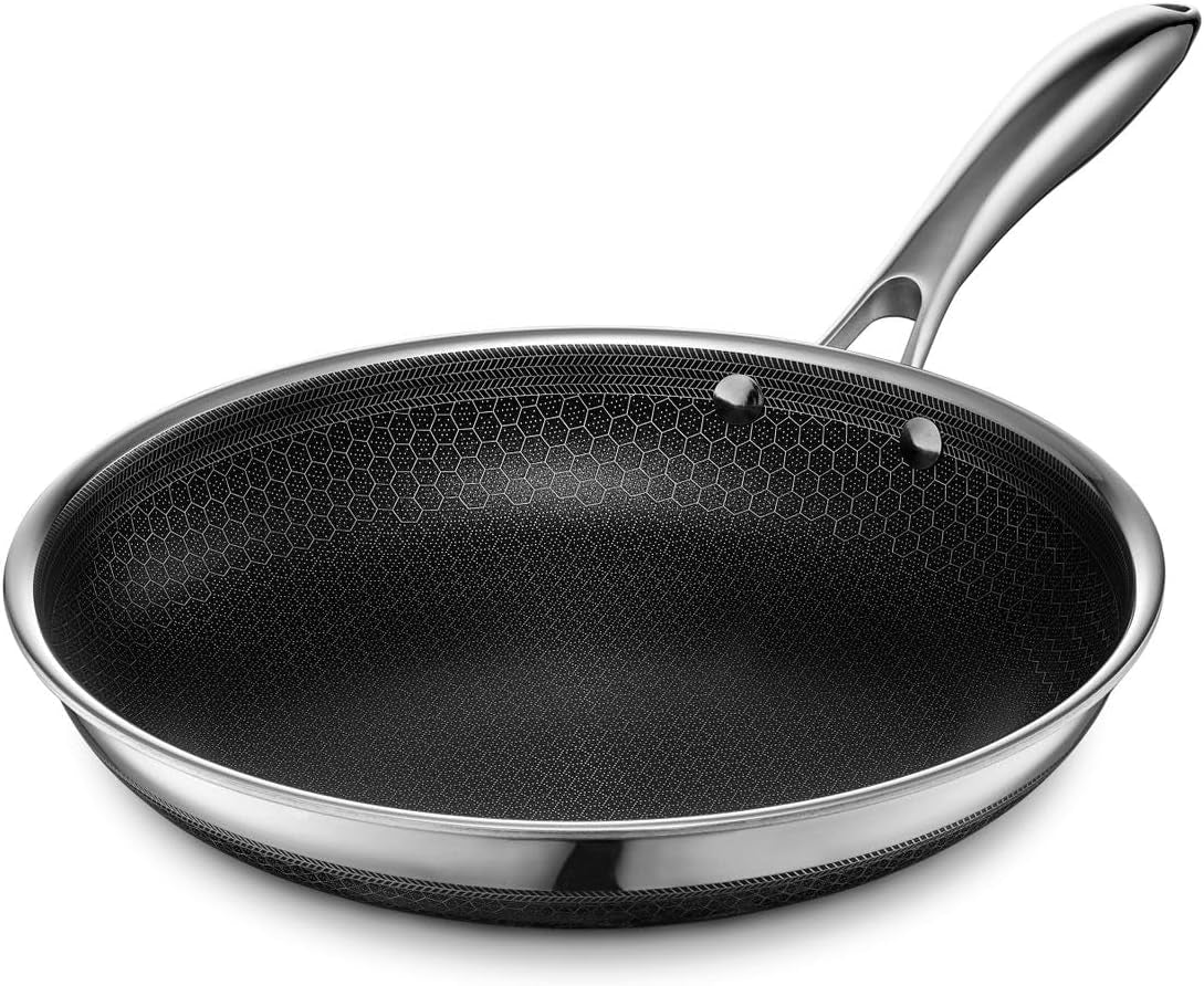 Hybrid Nonstick Frying Pan, 10-Inch, Stay-Cool Handle, Dishwasher and Oven-Safe, Induction Ready, Compatible with All Cooktops