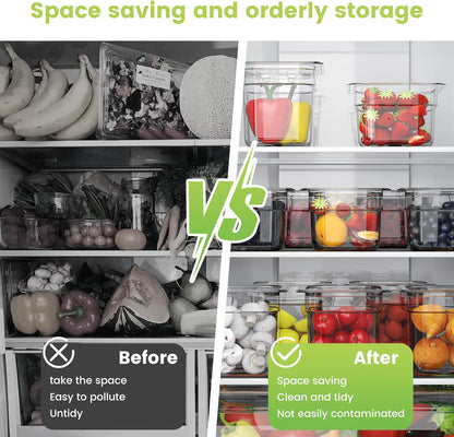 12 Pack Plastic Food Pan with Lid 1/6 Size 6 Inch Deep Restaurant Clear Food Storage Containers Polycarbonate Commercial Hotel Pans for Fruits Vegetables Beans Corns (12 PCS, 6'' Deep)